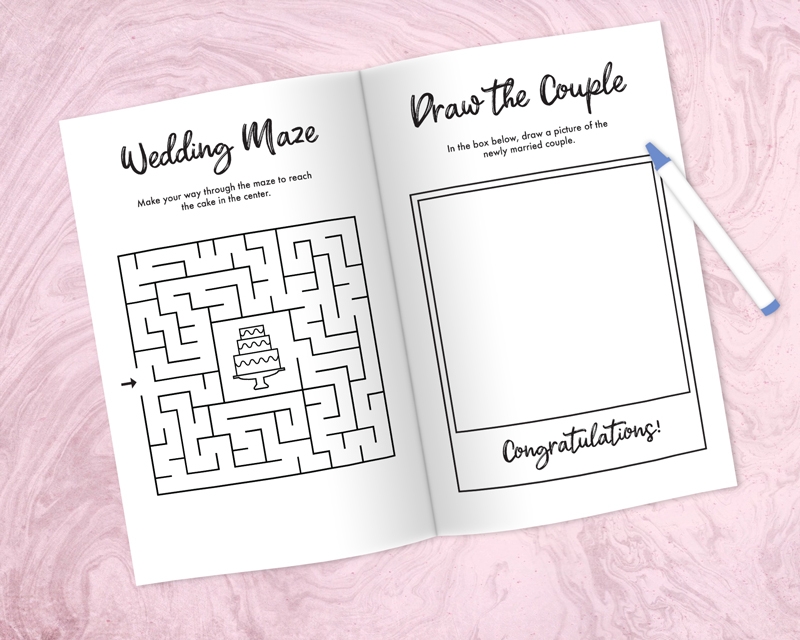 Free Printable Wedding Activity And Coloring Book For Kids Pjs And Paint