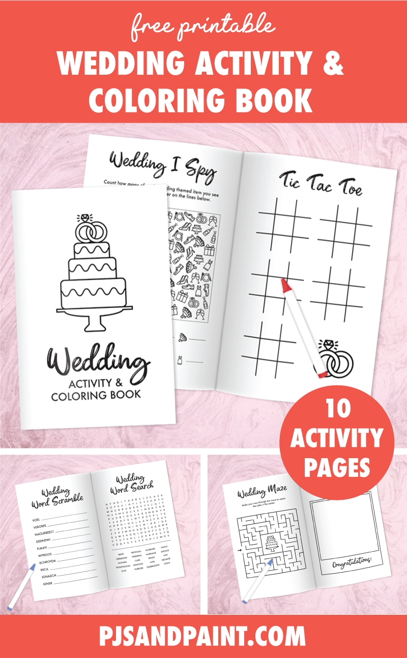Free Printable Wedding Activity And Coloring Book For Kids Pjs And Paint
