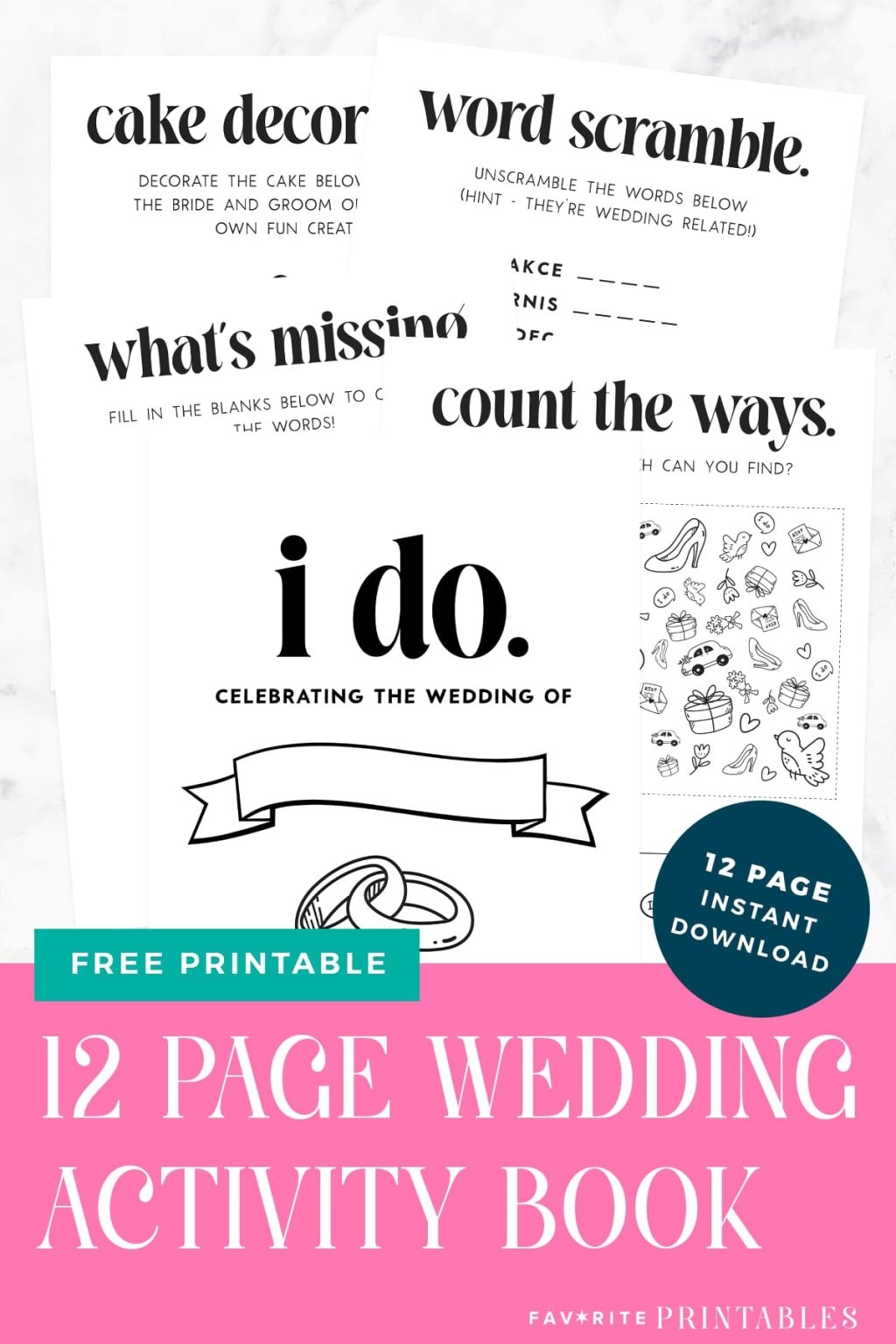 Free Printable Wedding Activity Book For Kids Favorite Printables