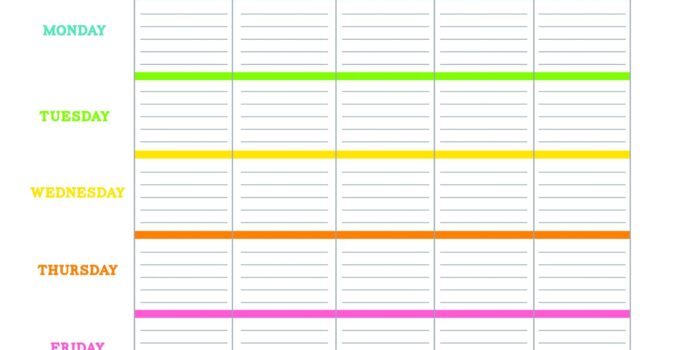 Weekly Lesson Plan Template Free Printable