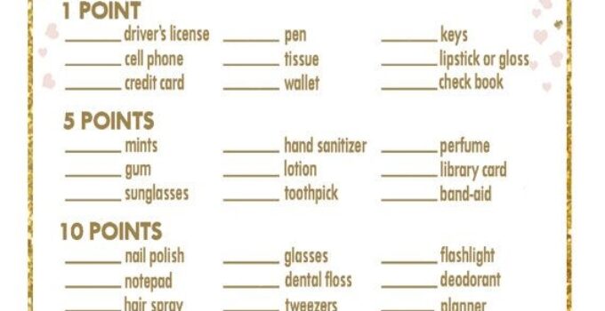 What’S In Your Purse Game Printable Free
