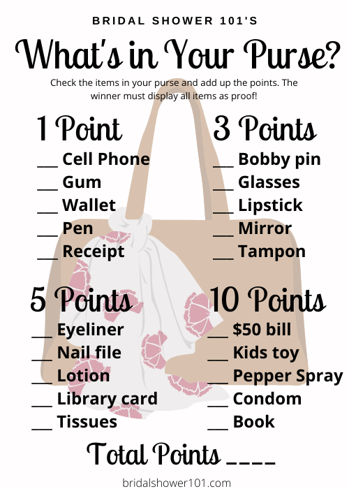 Free Printable What S In Your Purse Game Artofit