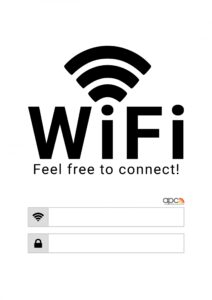Free Printable WiFi Password Signs poster Template Downloads APC