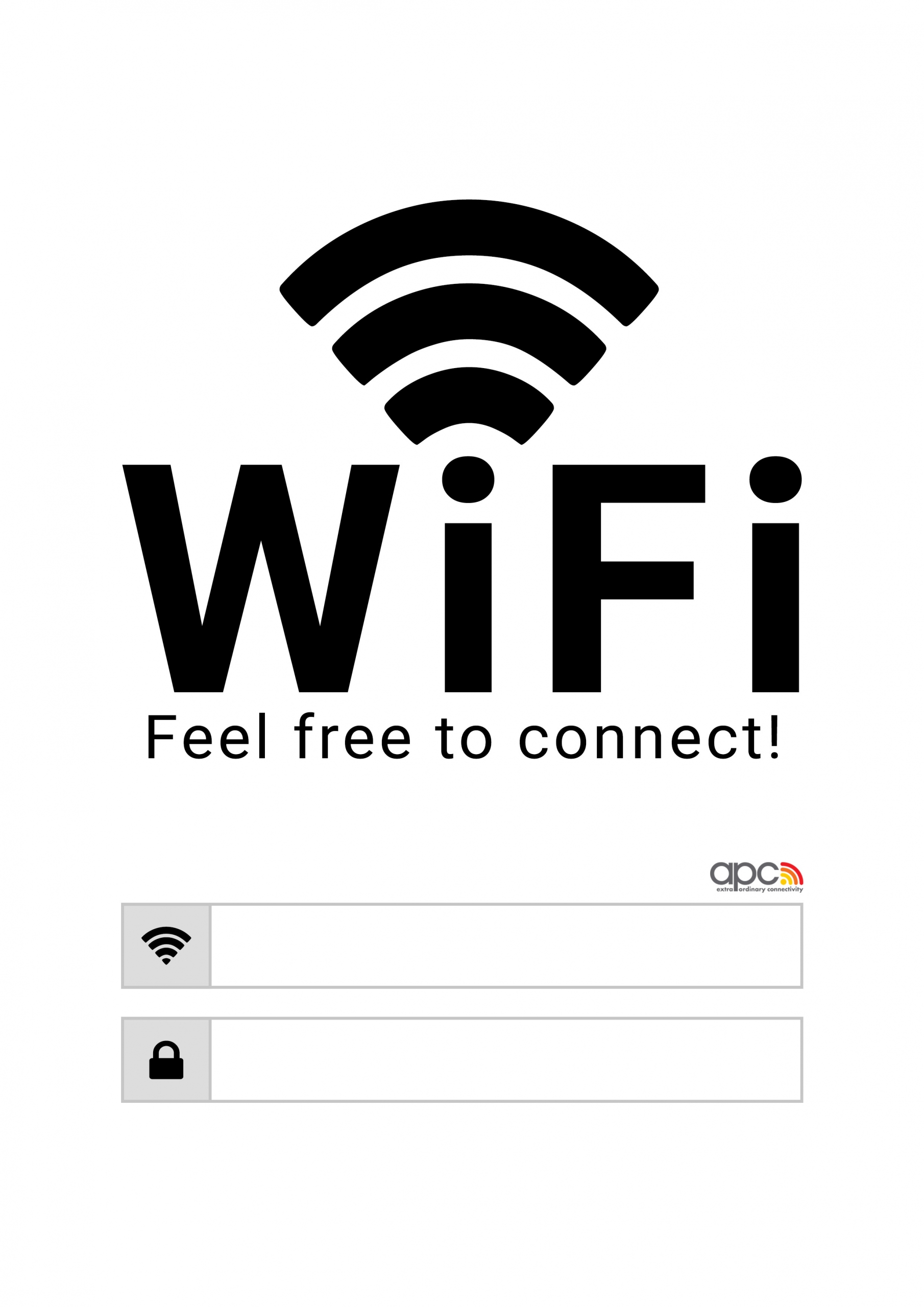Free Printable WiFi Password Signs poster Template Downloads APC 