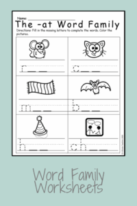 Free Printable Word Family Worksheets