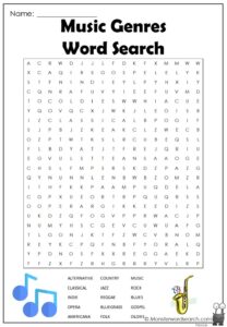Free Printable Word Searches Music Word Search Maker