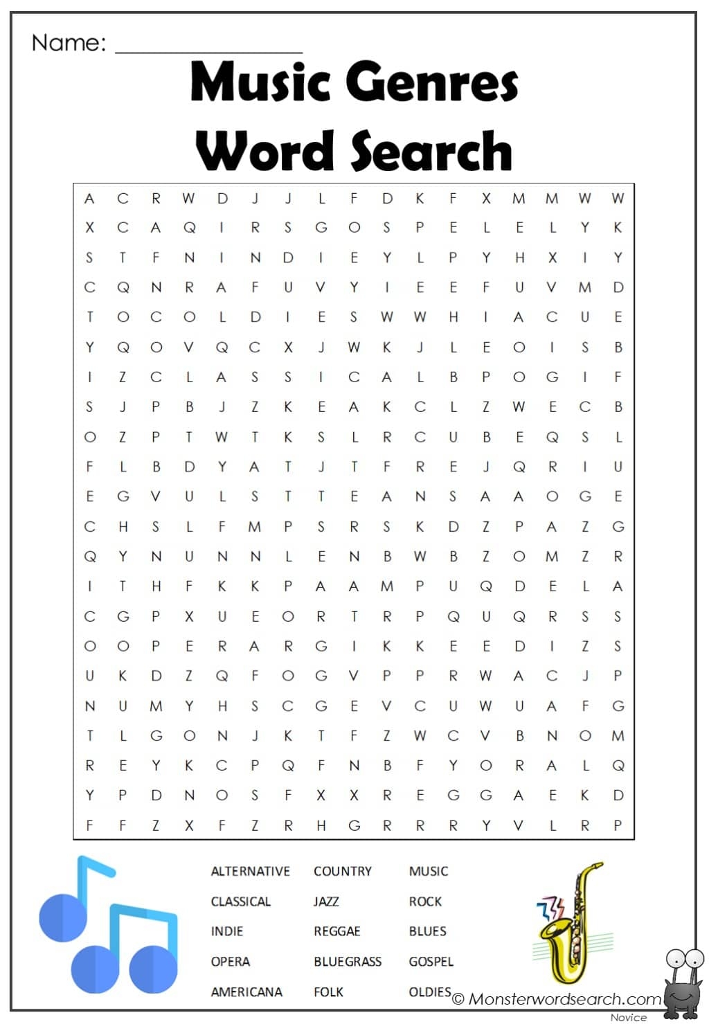 Free Printable Word Searches Music Word Search Maker