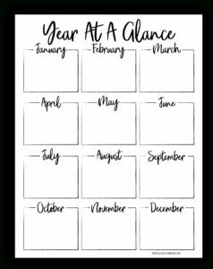 Free Printable Year At A Glance Calendar