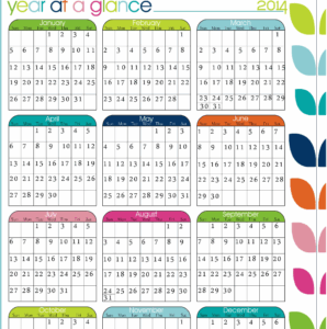 Free Printable Year At A Glance Calendar Calendar Template 2025