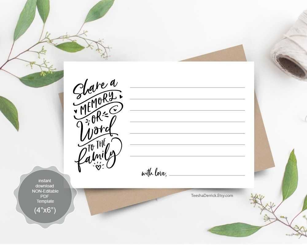Printable Share A Memory Card Template Free