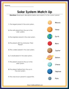 Free Solar System Printables Kindergarten