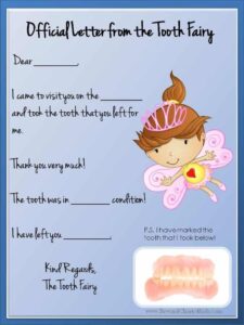 Free Tooth Fairy Letter Printable