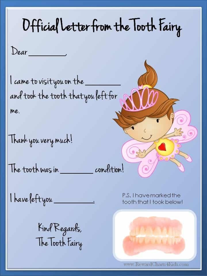 Letters From The Tooth Fairy Free Printable