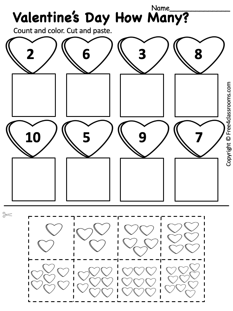 Free Valentine Worksheets For Kindergarten
