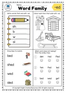 FREE Word Family Activities Worksheets Library