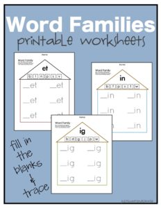 Free Word Family Printables