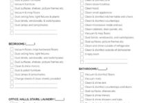 Professional House Cleaning Checklist Printable Free