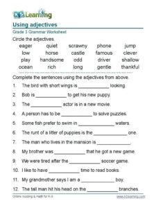 Grammar Activities For 5th Grade