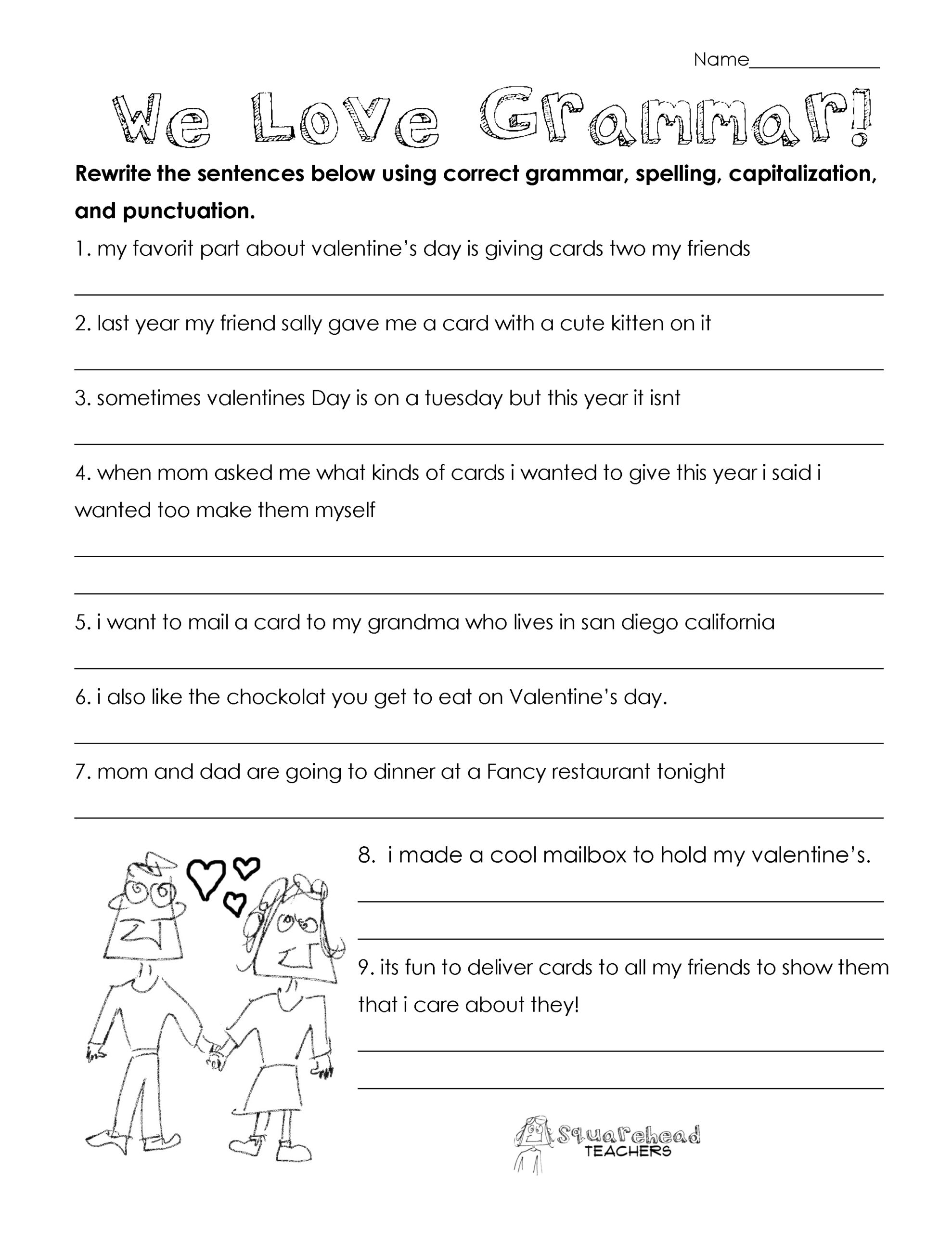 Grammar Worksheets 5th Grade Free Printable