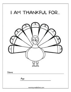 Grateful Turkey Printable