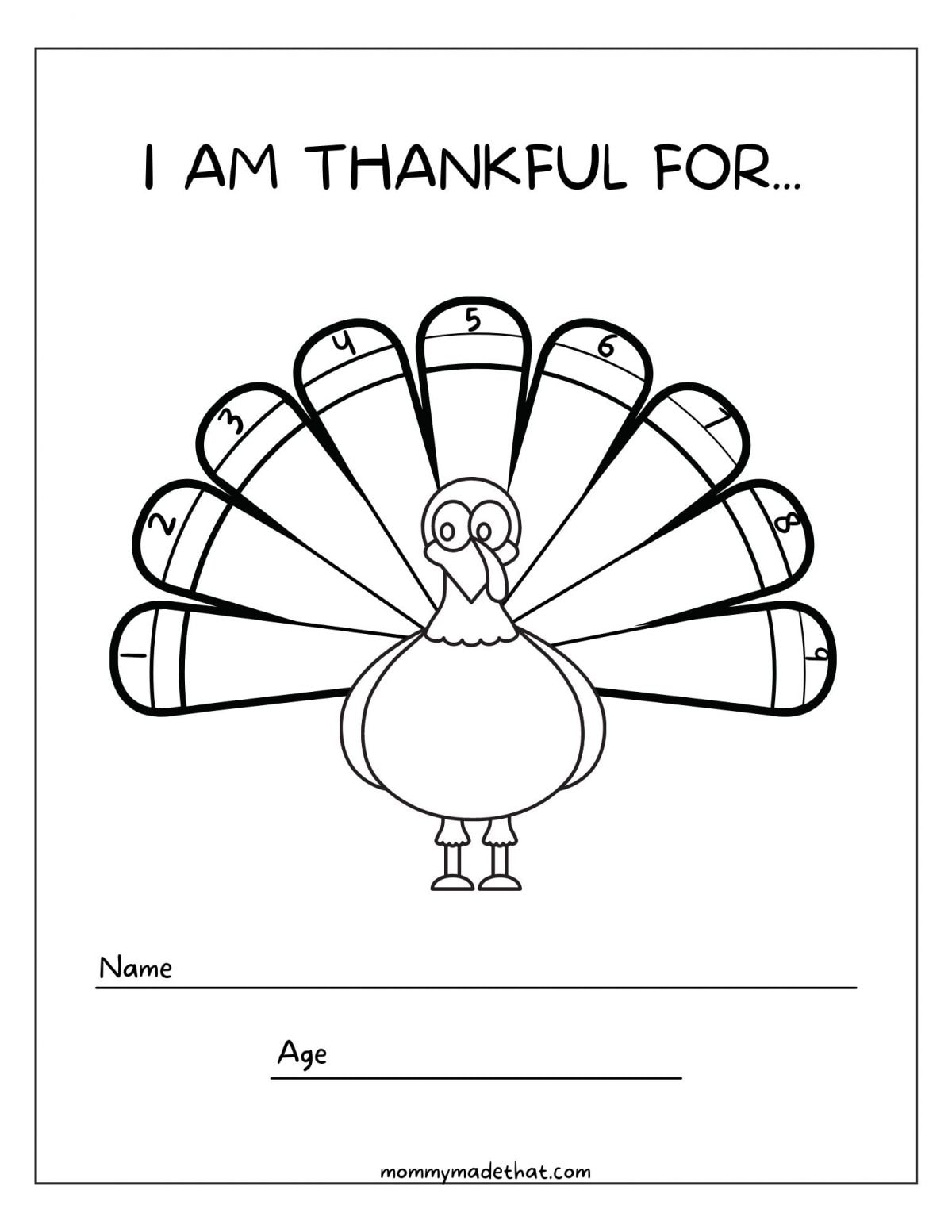 Grateful Turkey Printable