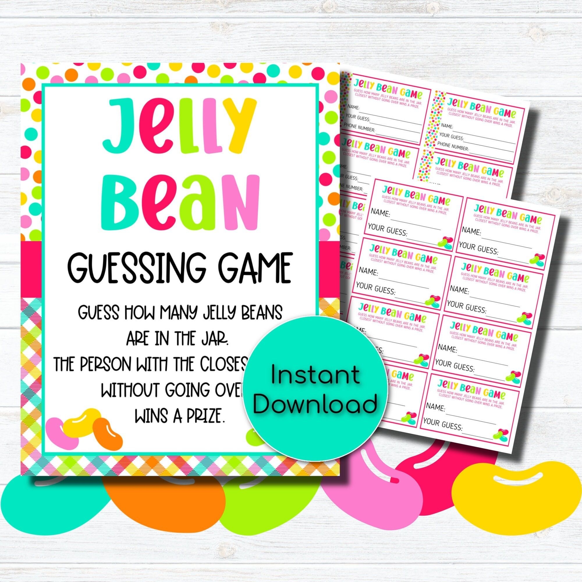 Jelly Bean Guessing Game Free Printable