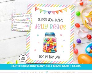 Guess How Many Jelly Beans Printable Guessing Game Jar Easter Church