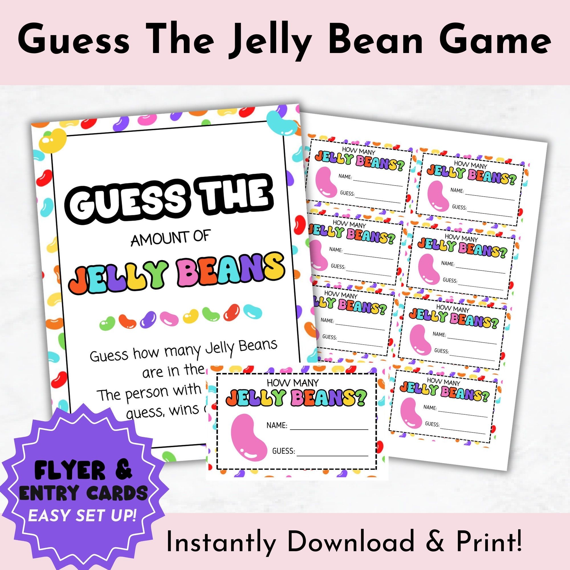 Guess How Many Jelly Beans Printable Jelly Beans Guessing Game Flyer 