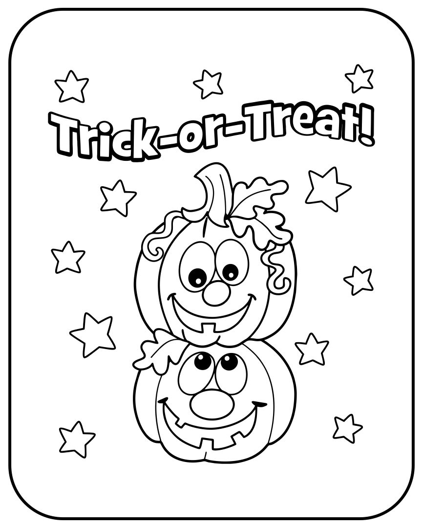 Halloween Card Printable Coloring Pages
