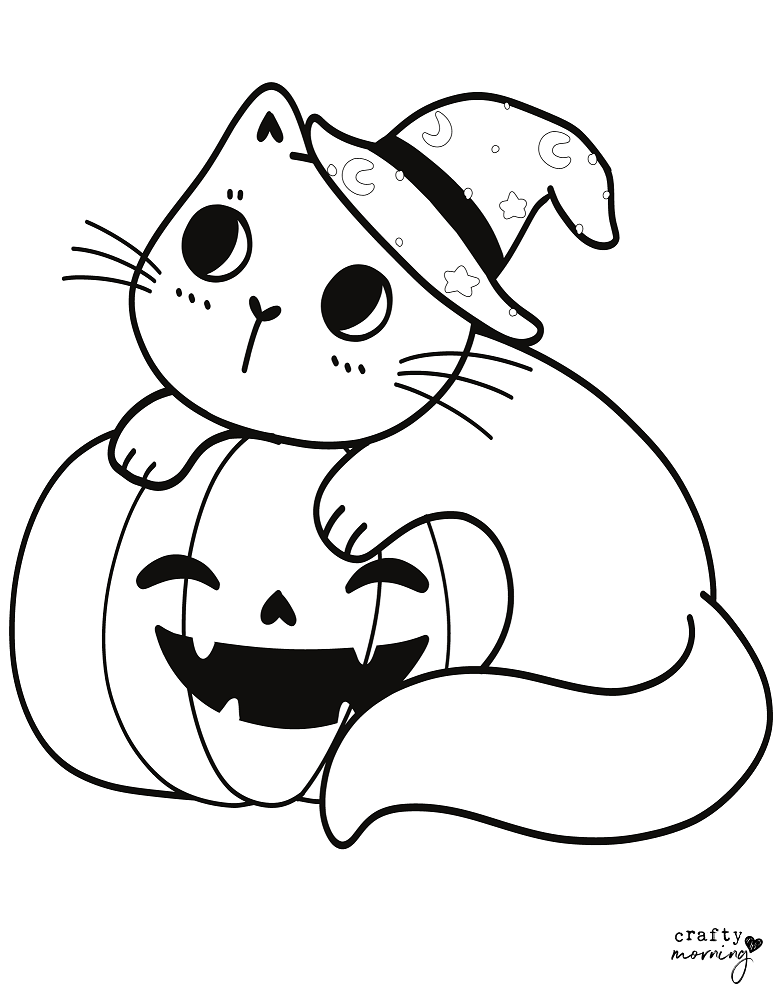 Halloween Cat Coloring Page Free Printables Coloring Home