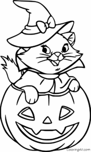 Halloween Cat Coloring Pages ColoringAll