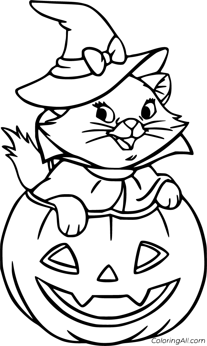 Halloween Cat Coloring Pages ColoringAll