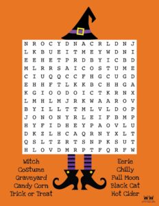 Halloween Find A Word Free Printable