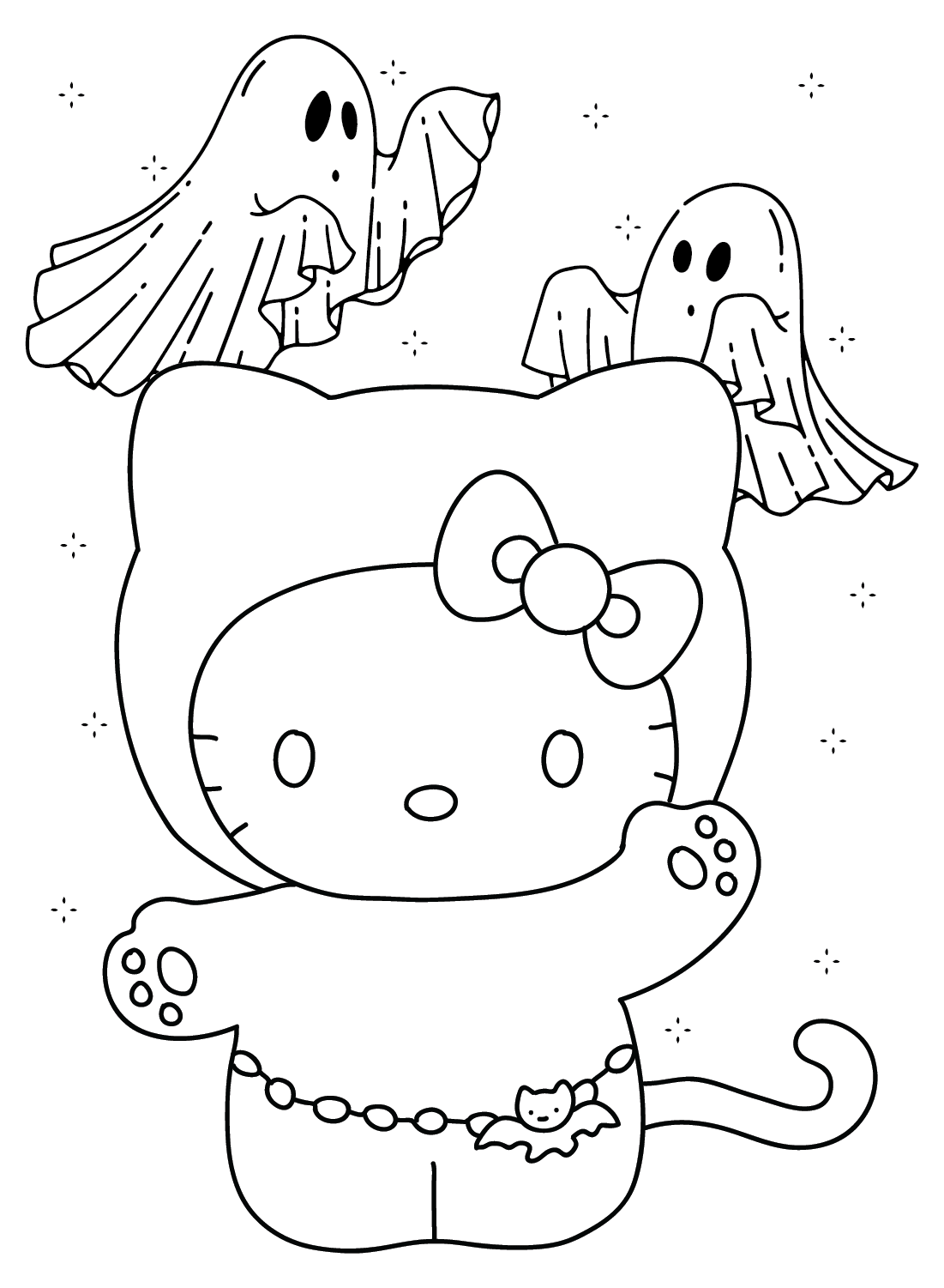 Free Printable Hello Kitty Halloween Coloring Pages