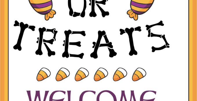 Trick Or Treat Signs Printable Free