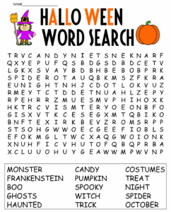 Halloween Word Search 15 Free PDF Printables Printablee