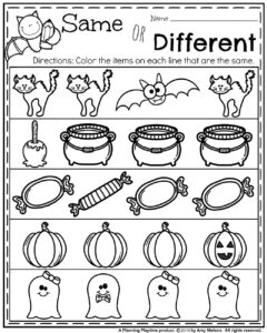 Halloween Worksheets For Kindergarten Kindergarten