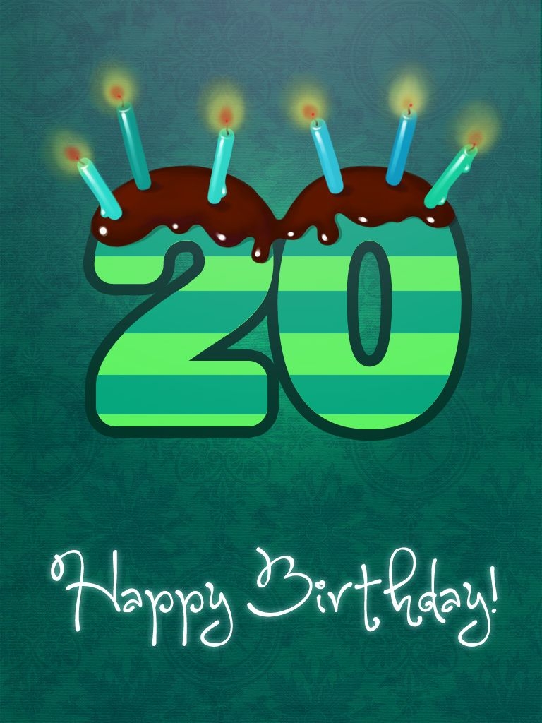 Happy 20th Birthday Cards Printable Free Free Templates Printable