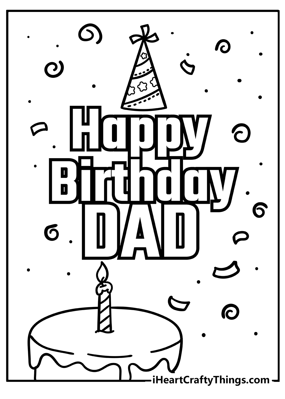 Happy Birthday Dad Coloring Pages