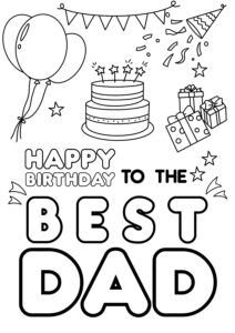 Happy Birthday Dad Text Coloring Page Vrogue co