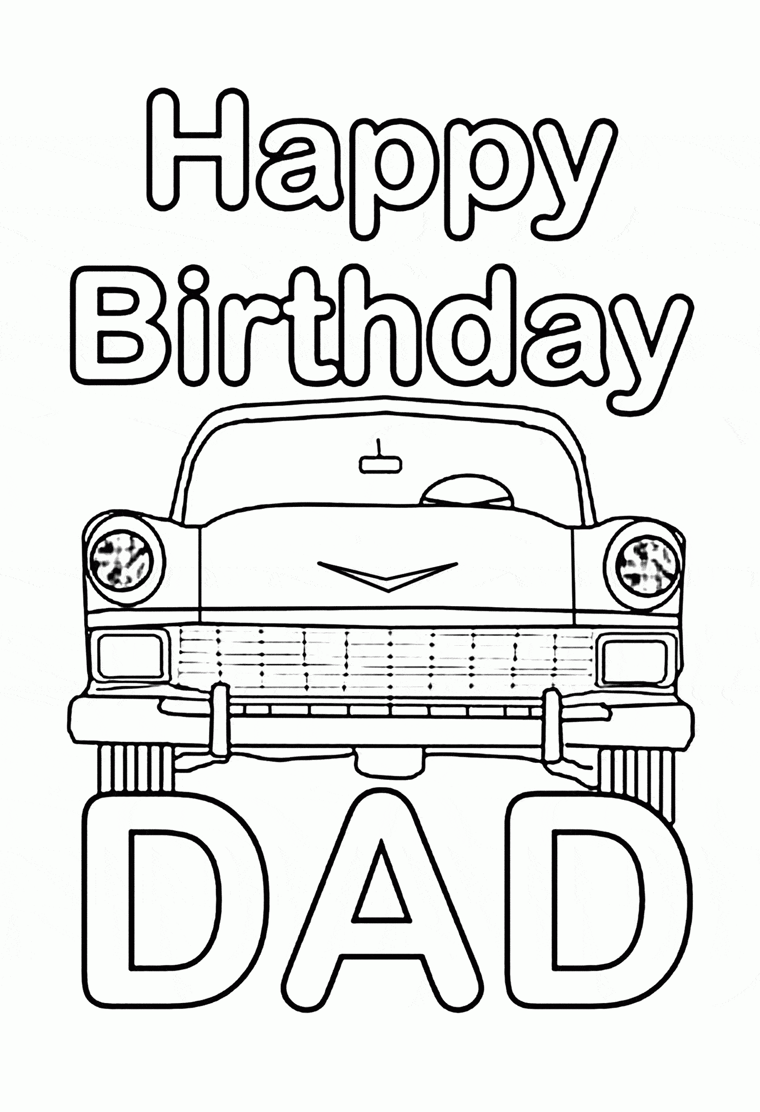 Happy Birthday Daddy Printable Coloring Page Coloring Home