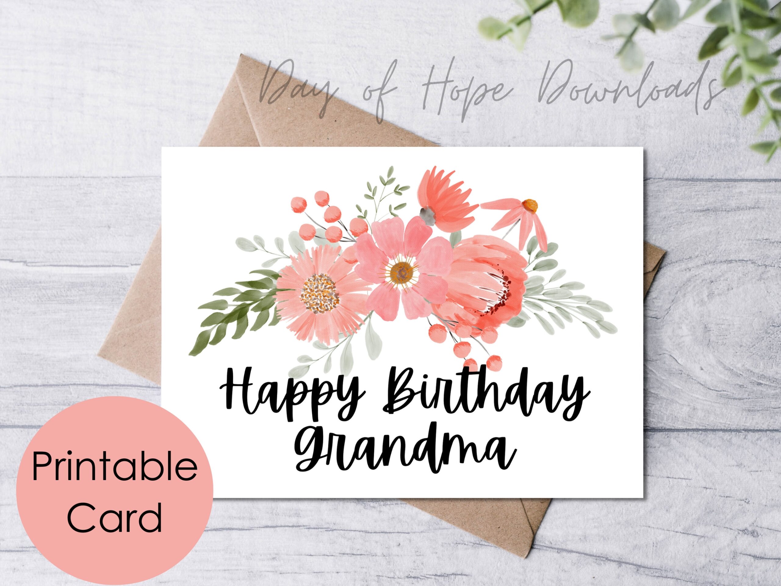Happy Birthday Grandma Card Printable