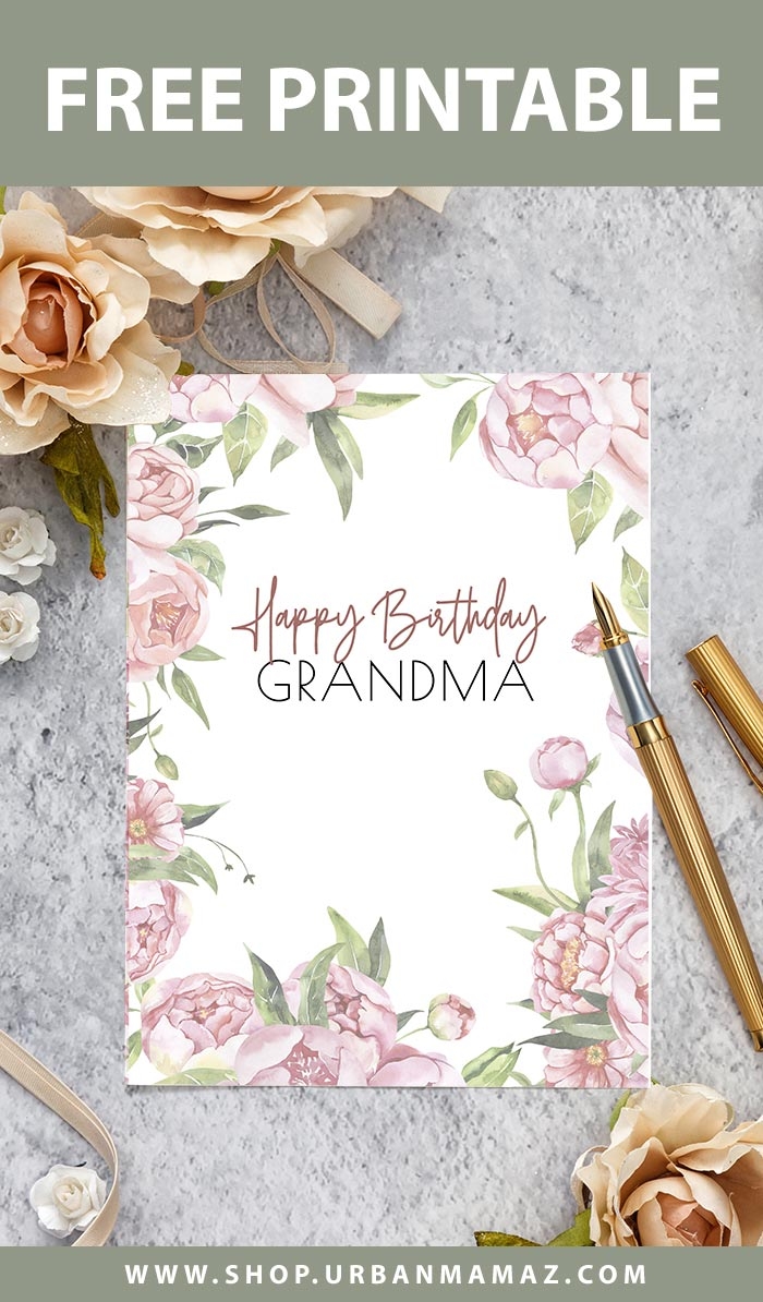 Happy Birthday Grandma Printable Card