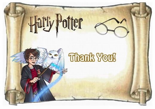 Harry Potter Thank You Cards Birthday Printable Harry Potter Colors 