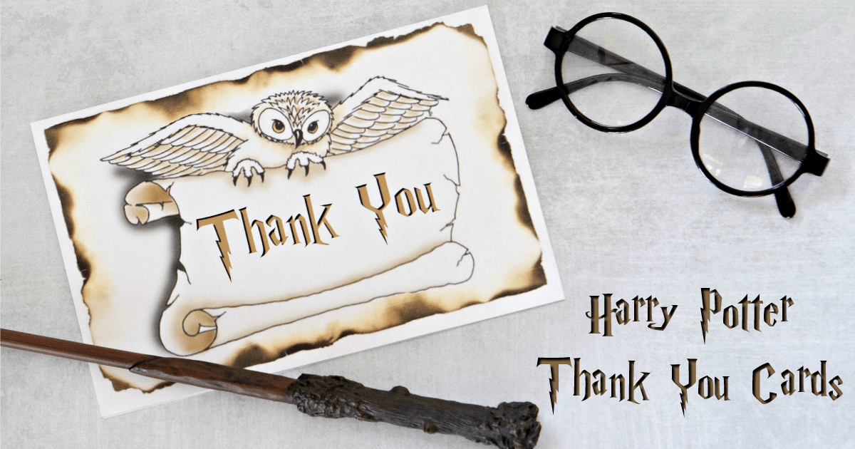 Harry Potter Thank You Cards free Printables Fun Money Mom