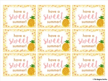 Have A Sweet Summer Pineapple Gift Tags FREEBIE By The Designer Teacher