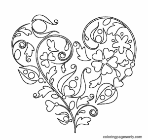 Heart Of Flowers Coloring Page Free Printable Coloring Pages