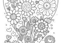 Free Printable Hearts And Flowers Coloring Pages