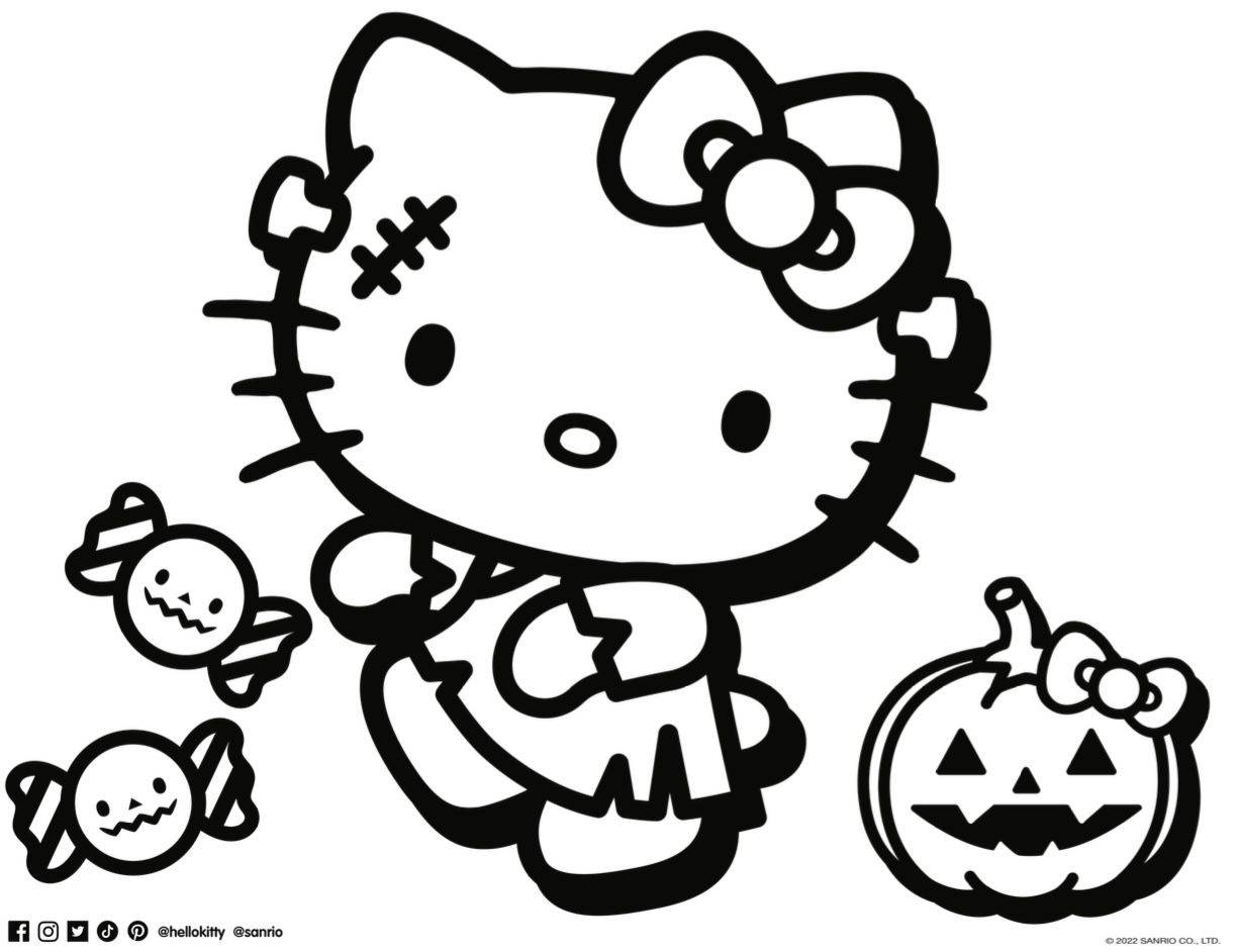 Hello Kitty And Friends Halloween Coloring Pages Hello Kitty 