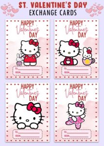Hello Kitty St Valentines Day Cards Printable Valentines Day Cards